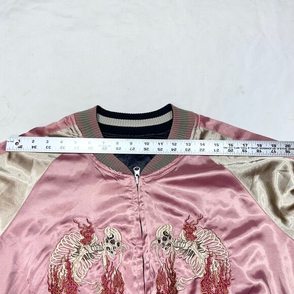 Vintage Japanese Souvenir Jacket Women L/XL Sukajan Reversible Embroidered Used - Picture 6 of 8